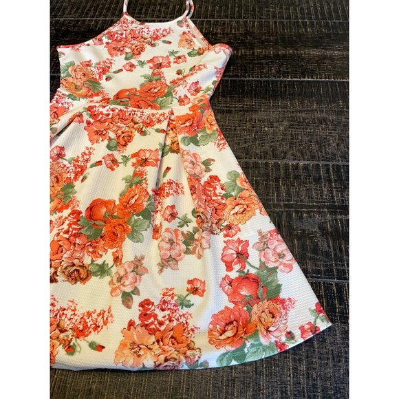 Haute Mode Size M Floral Flower Dress Pull On Pleated Skirt Sleeveless Summer - Picture 14 of 16
